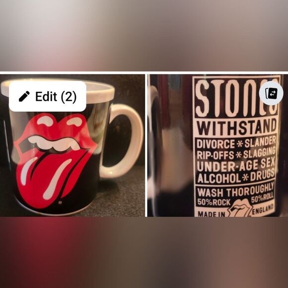 NEW Rolling Stones "Withstand Divorce"....Tongue Logo 12 oz. Ceramic Mug 2006 - Picture 3 of 6